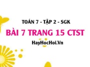 Bài 7 trang 15 Toán 7 Tập 2 Chân trời sáng tạo